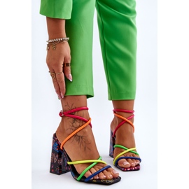 Fashionable High Heel Sandals Multicolor Josette multicolored 1 Fashionable High Heel Sandals Multicolor Josette multicolored 1