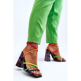 Fashionable High Heel Sandals Multicolor Josette multicolored 2 Fashionable High Heel Sandals Multicolor Josette multicolored 2