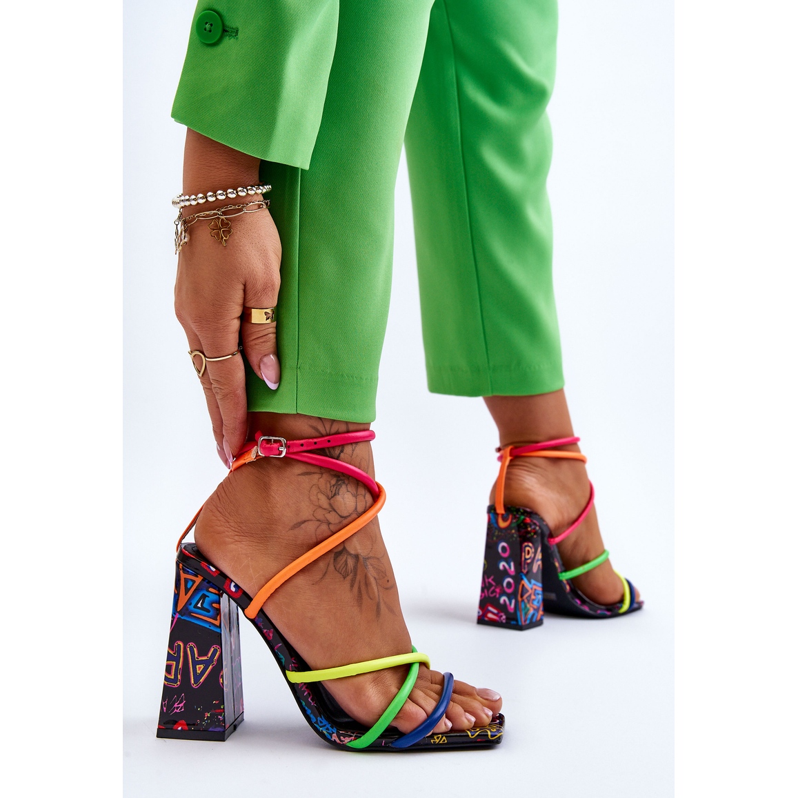 Multicolored Goldora heeled Sandals