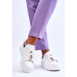 FG2 Women's Sports Shoes On A Massive Platform White And Black Chante 2