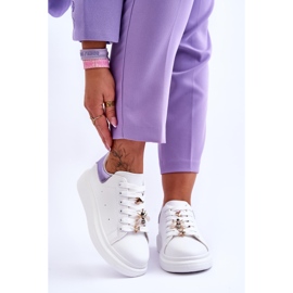 FG2 Women's Sports Shoes On A Chunky Platform White And Purple Chante 1