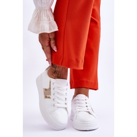 Diahna Women's Sneakers White and Gold 1
