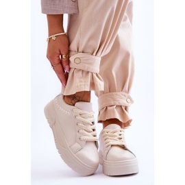 FG2 Comfortable Women's Platform Sports Shoes Beige Devan 1