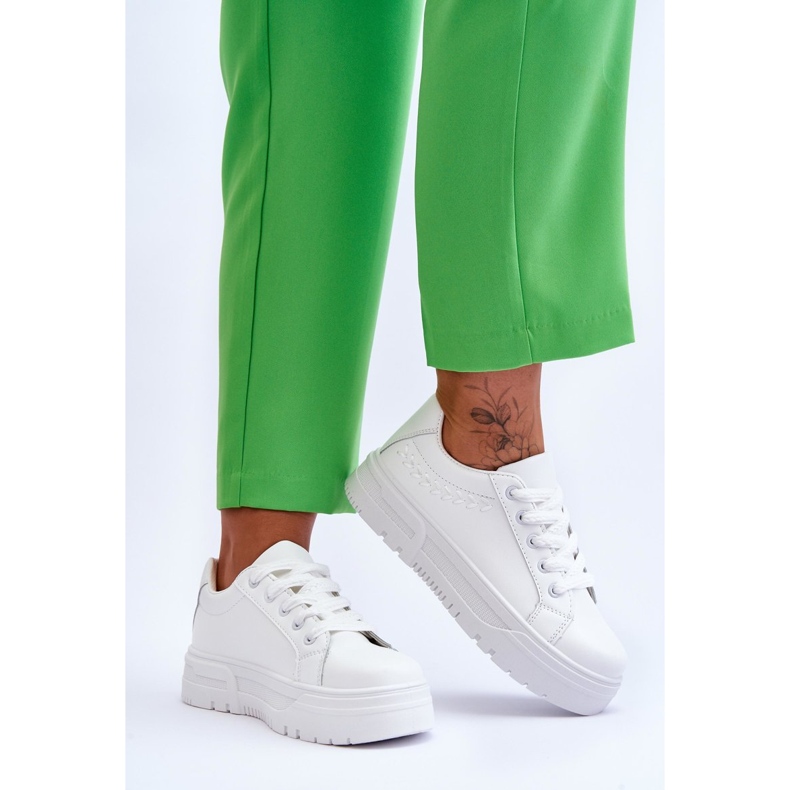 FG2 Comfortable Women's Platform Sports Shoes White Devan 2