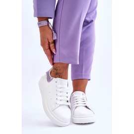 Women's Sport Shoes With Decorative Pattern White-Purple Delight 1