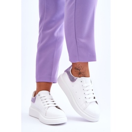 Women's Sport Shoes With Decorative Pattern White-Purple Delight 2