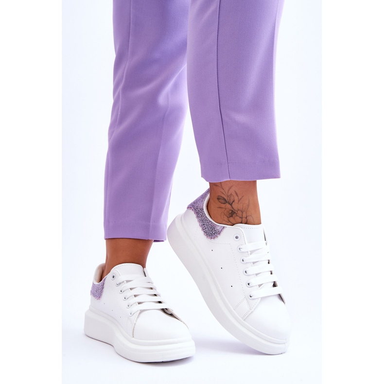 Women's Sport Shoes With Decorative Pattern White-Purple Delight 2 Women's Sport Shoes With Decorative Pattern White-Purple Delight 2