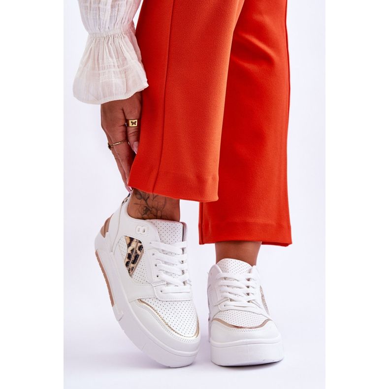 Women's Leather Leopard Sport Shoes White Nancey 1 Women's Leather Leopard Sport Shoes White Nancey 1