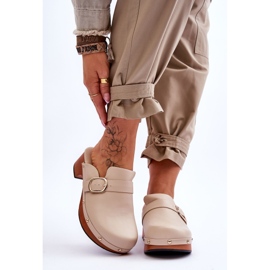 FI1 Women's Leather Clogs Beige Fanett 1 FI1 Women's Leather Clogs Beige Fanett 1