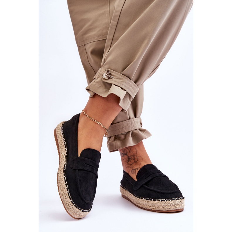 Women's Suede Espadrilles Black Keyla 2