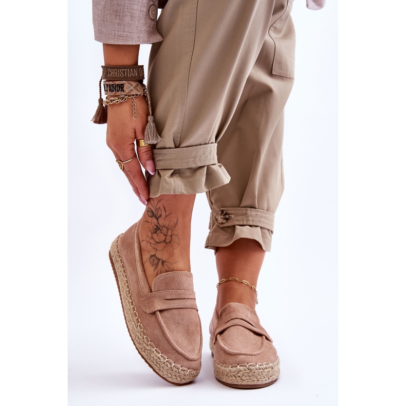 FI1 Women's Suede Espadrilles Beige Keyla 1