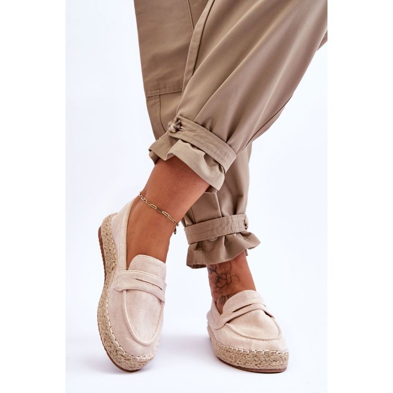 FI1 Women's Suede Espadrilles Light Beige Keyla 2