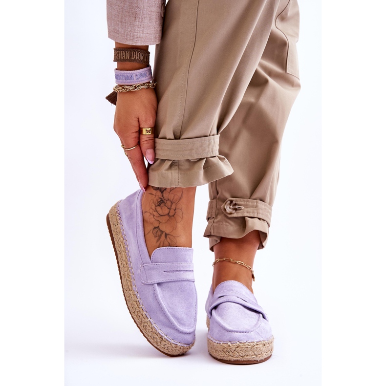 FI1 Women's Suede Espadrilles Purple Keyla 1