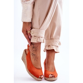 FB1 Orange Elsie Suede Wedge Sandals 1