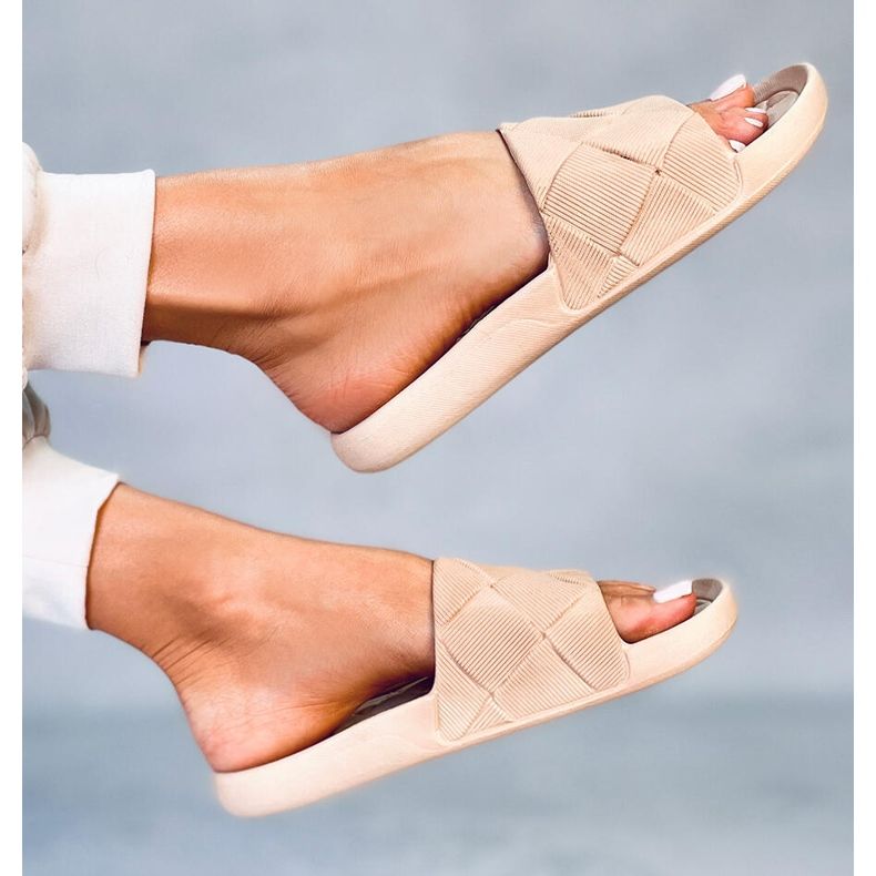 PA1 Lottner Khaki Rubber Slides beige 1