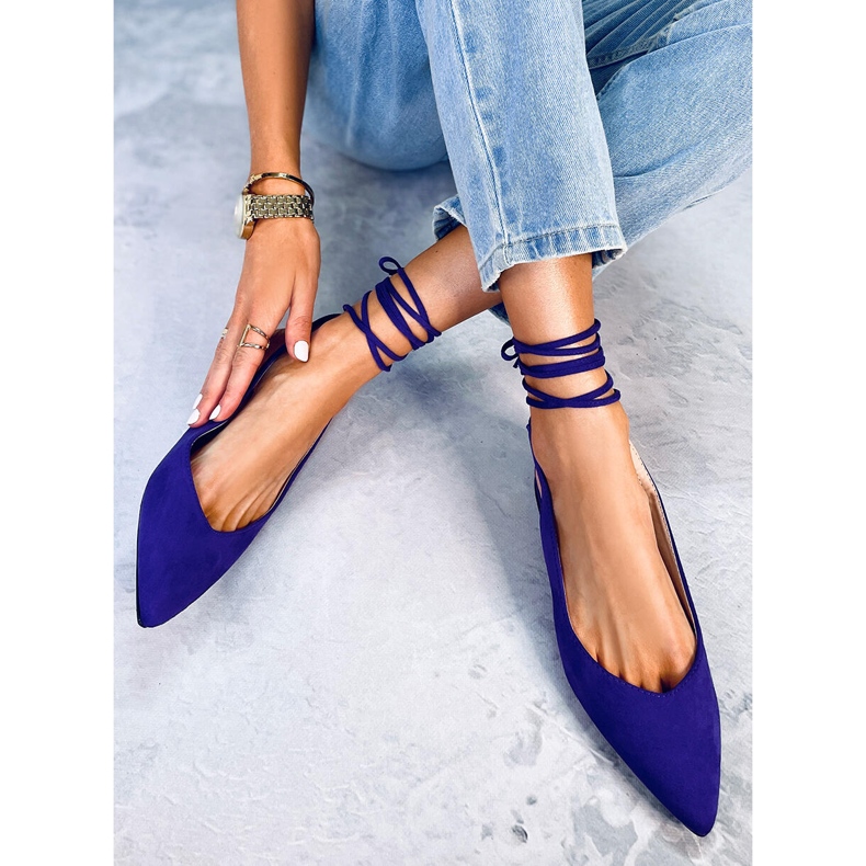 PA1 Dentoni Purple lace-up ballet flats 1