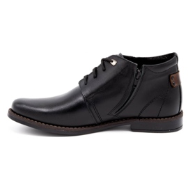 Olivier Men's winter leather boots 336LU black 1
