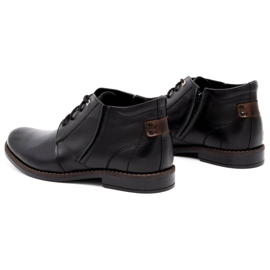 Olivier Men's winter leather boots 336LU black 3