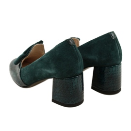 PA2 Diana Green Suede Snakeskin Pumps 5