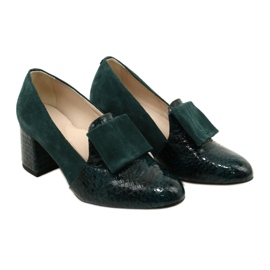 PA2 Diana Green Suede Snakeskin Pumps 6