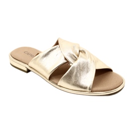 Caprice Comfortable Women's Slippers Platino Metalic 9-27100-20 959 golden 1