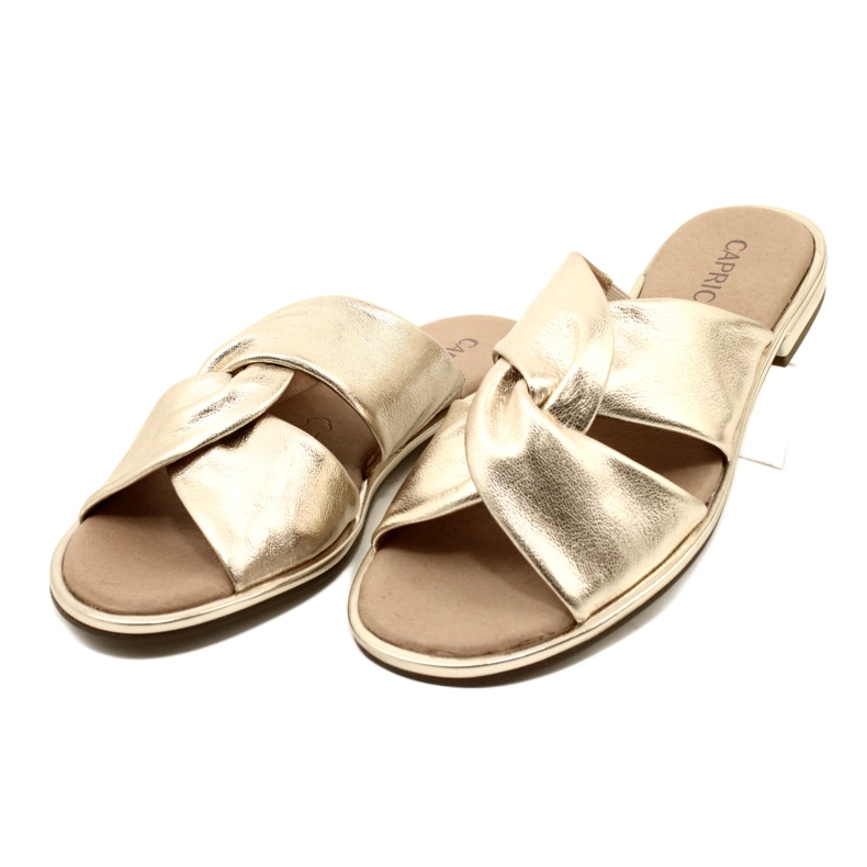 Caprice Comfortable Women's Slippers Platino Metalic 9-27100-20 959 golden 2 Caprice Comfortable Women's Slippers Platino Metalic 9-27100-20 959 golden 2