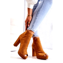 Sweet Shoes Boots On a Bar Open Toes Camel Adore orange 2