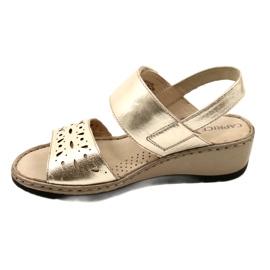 Women's leather sandals Caprice 28253-20 959 Platino Metalic golden 3