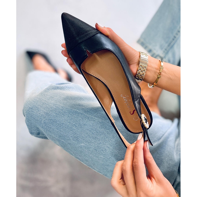 Seastar Open heel ballet flats from Sanaz Black 2