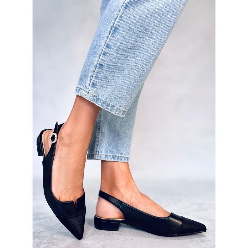 Seastar Open heel ballet flats from Sanaz Black 1