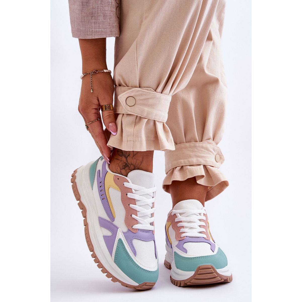 High Top Multi Colored Running Shoes Women's Fashionable Sports