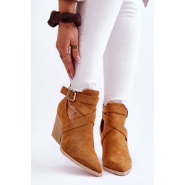 Women's Suede Camel Dennise Cowboy Boots brown 1