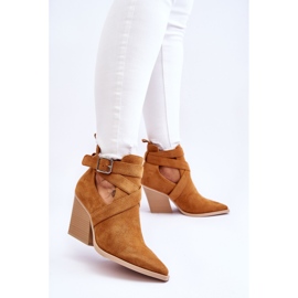 Women's Suede Camel Dennise Cowboy Boots brown 2