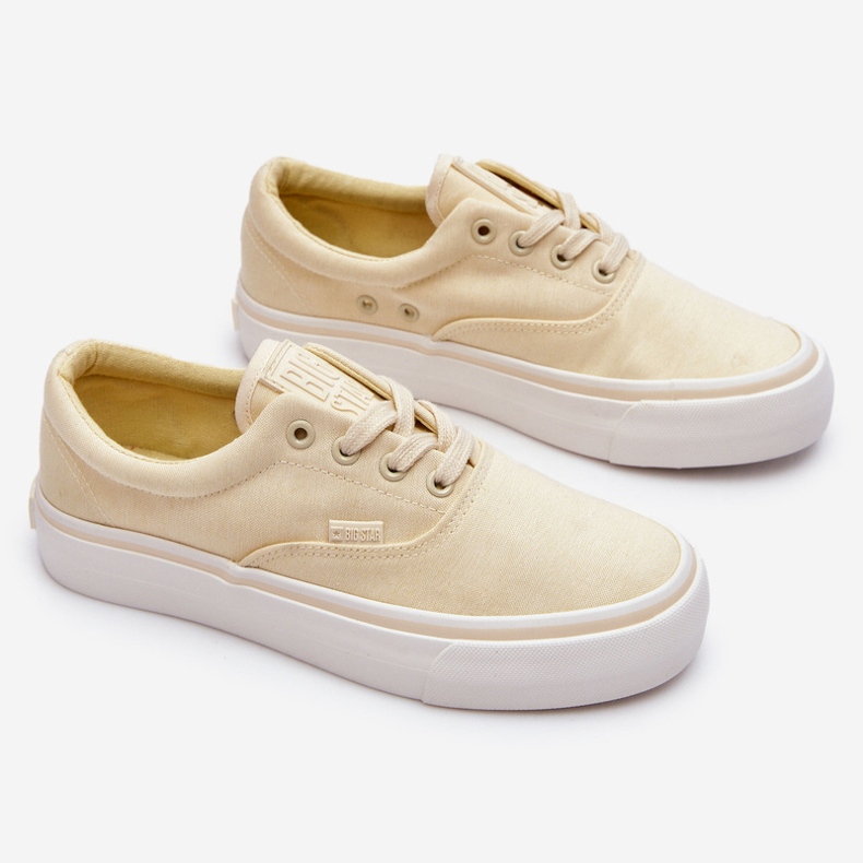 Big Star Fabric Platform Sneakers LL274144 Light Yellow 1