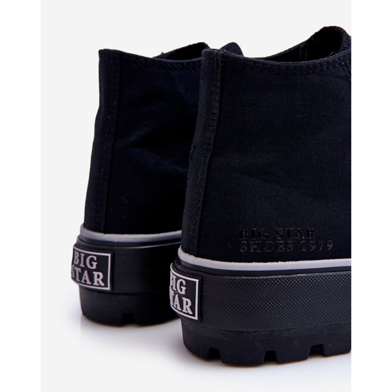 High Textile Platform Sneakers Big Star LL274155 Black 1