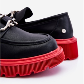 Leather Loafers With Decoration GOE LL2N4040 Black-Red 2