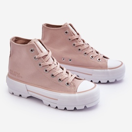 High Textile Platform Sneakers Big Star LL274157 Nude pink 1