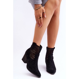Women's Suede Cowboy Boots On Heel Black Norvella 1 Women's Suede Cowboy Boots On Heel Black Norvella 1