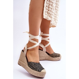 Lace Up Women's Wedge Sandals Black Josephine 2