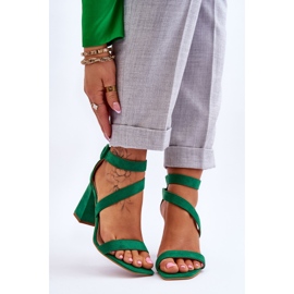 FB2 Women's Suede High Heel Sandals Green Lanes 1