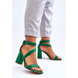 FB2 Women's Suede High Heel Sandals Green Lanes 2