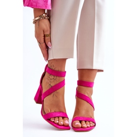 Women's Suede High Heel Sandals Fuchsia Lanes pink 1