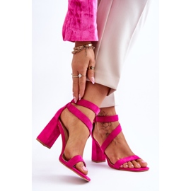 Women's Suede High Heel Sandals Fuchsia Lanes pink 2