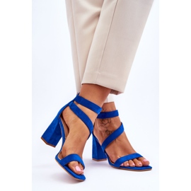 Women's Suede High Heel Sandals Blue Lanes 2