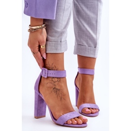 Suede Sandals With Purple Jacqueline Heels 1