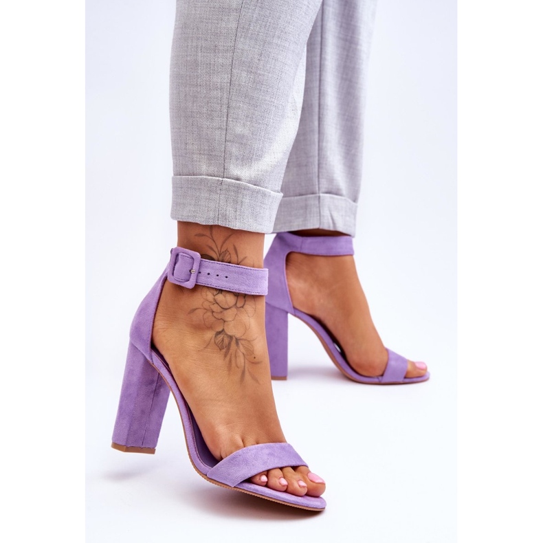 Suede Sandals With Purple Jacqueline Heels violet 2