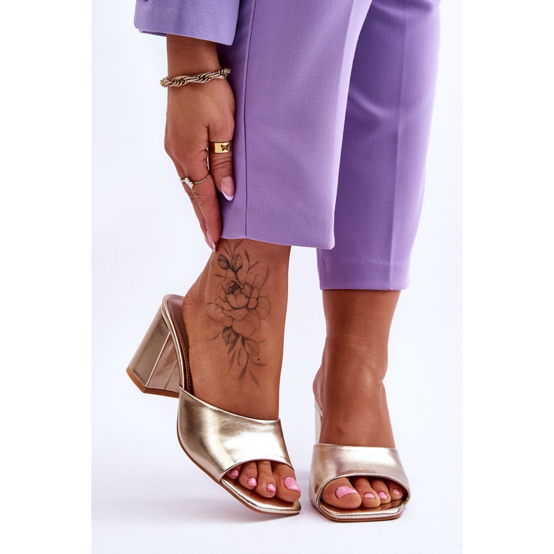 Women's Leather Classic Slippers Gold Loara golden 1 Women's Leather Classic Slippers Gold Loara golden 1