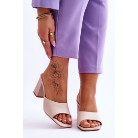 Women's Loara Beige Leather Classic Slippers 1 Women's Loara Beige Leather Classic Slippers 1