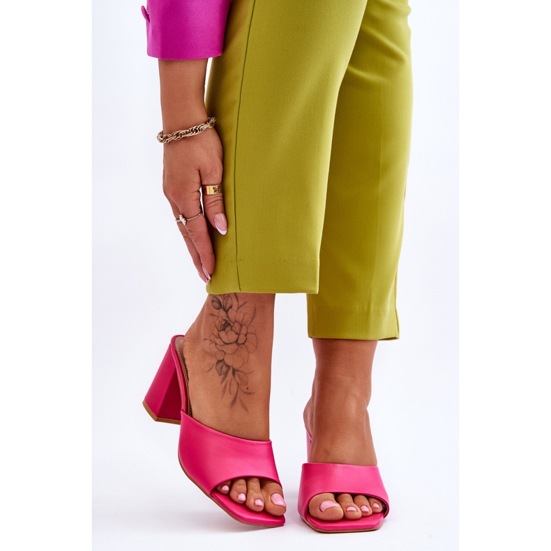 FJ1 Women's Leather Classic Slippers Fuchsia Loara pink 1