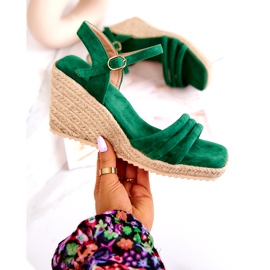 FJ1 Suede Green Louisiana Wedge Sandals 7 FJ1 Suede Green Louisiana Wedge Sandals 7
